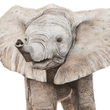 Close-up (cropped square) of a young African elephant drawing by wildlife artist, Martin Aveling